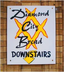 Diamond City Bread sign: Downstairs on Jackson Avenue, Elk River MN